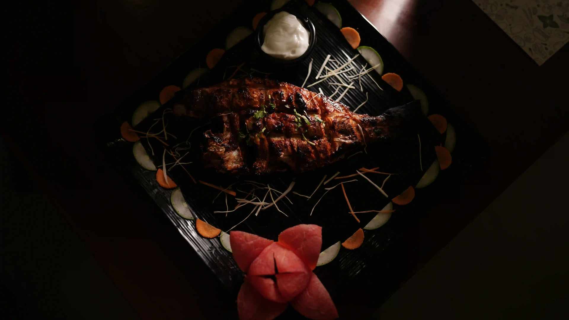 Spicy Fish BBQ on a grill pan
